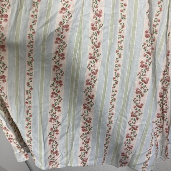 WeWoreWhat Dress Womens Large Blue Green Floral Stripe Linen Blend Midi Back Zip - Picture 13 of 16